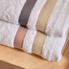 Telo Doccia in Spugna di Cotone con Doppia Balza in Percalle di Cotone - Serenity Viadurini