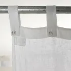 Tenda di Lino Bianca e Leggera con Pizzo Centrale Elegante di Design - Geogeo Viadurini