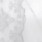 Tenda di Lino Leggero con Organza e Ricamo Bianca di Lusso Italiano - Marinella Viadurini