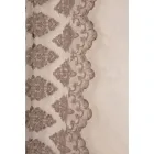 Tenda di Lino Leggero con Organza e Ricamo Gotico al Centro di Lusso - Marinella Viadurini