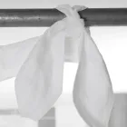 Tenda in Lino e Organza Bianca con Ricamo Design Elegante Italiano - Oceanomare Viadurini