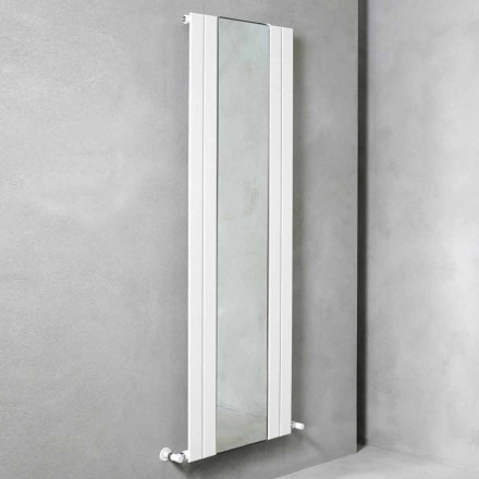 Termoarredo Bagno Verticale Design in Acciaio con Specchio a 587 W - Picchio Viadurini
