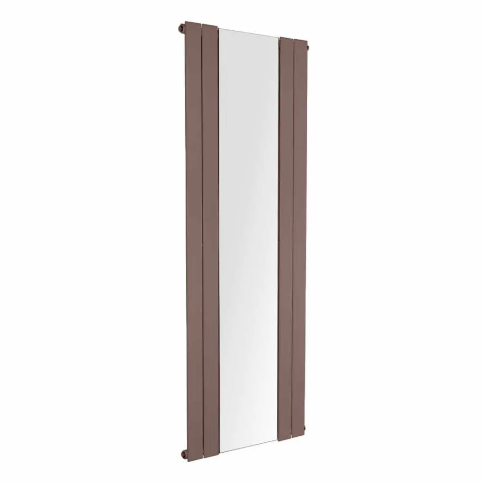 Termoarredo Bagno Verticale Design in Acciaio con Specchio a 587 W - Picchio Viadurini