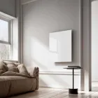 Termoarredo elettrico a raggi infrarossi design in vetro bianco Clear Viadurini