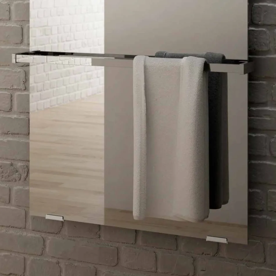 Termoarredo elettrico da pavimento design moderno in vetro nero Star Viadurini