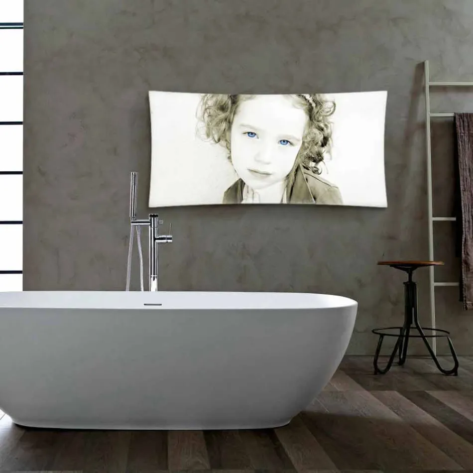 Termoarredo elettrico di design con foto in vetro temperato Barry Viadurini