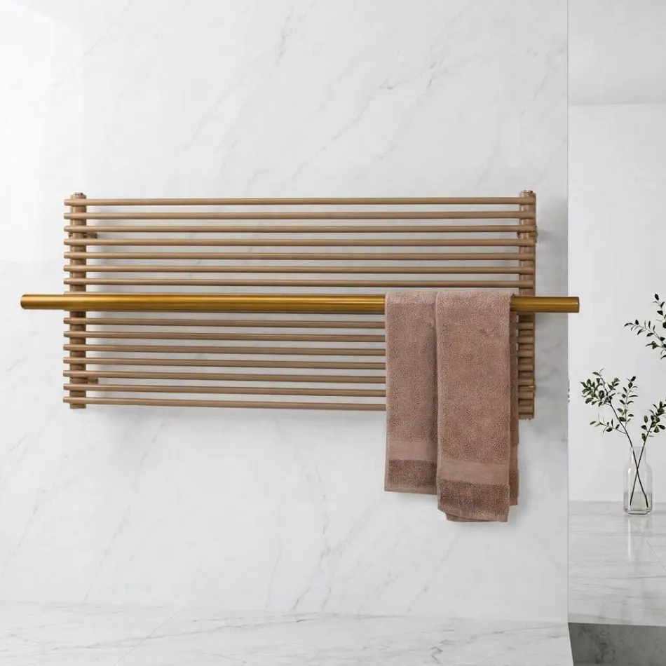 Termoarredo Elettrico in Acciaio al Carbonio Beige Made in italy - Solaris Viadurini