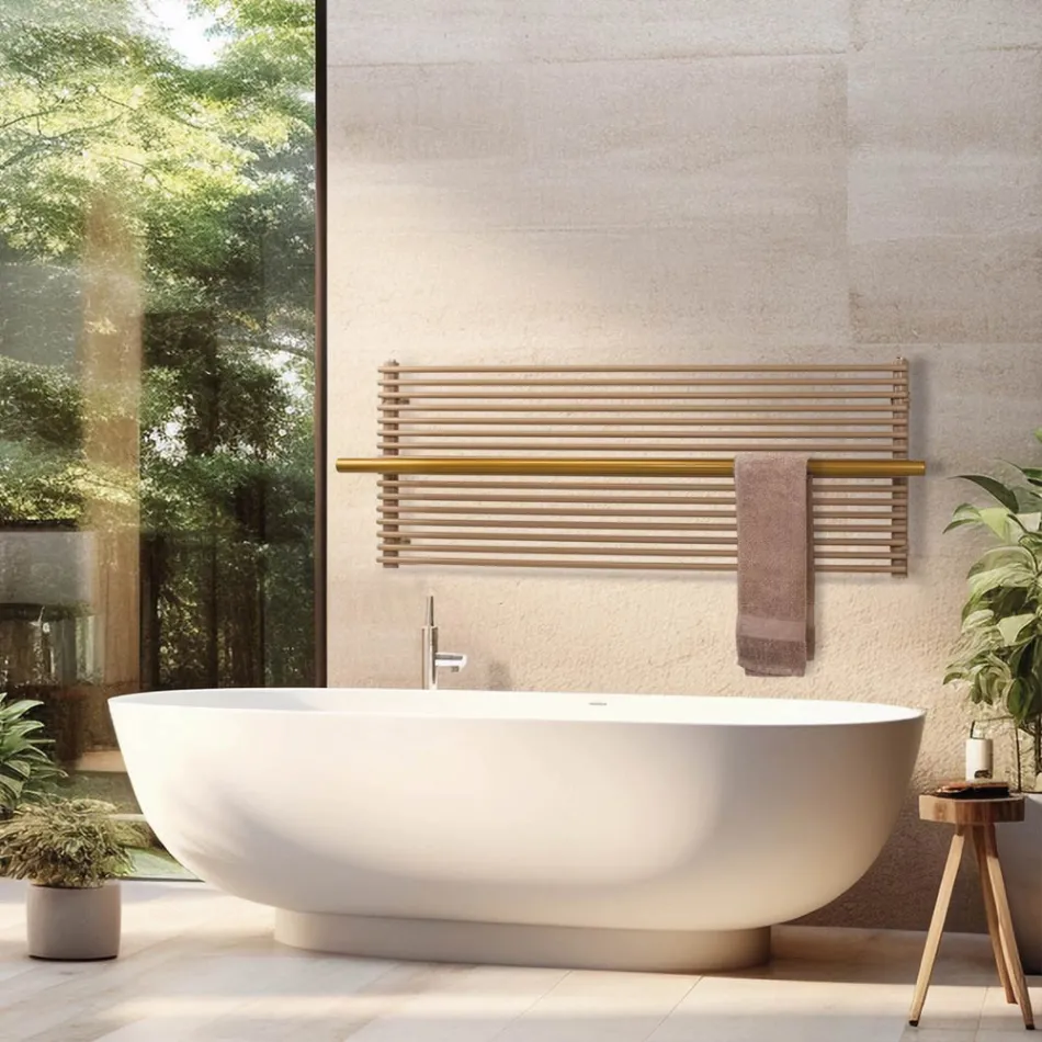 Termoarredo Elettrico in Acciaio al Carbonio Beige Made in italy - Solaris Viadurini