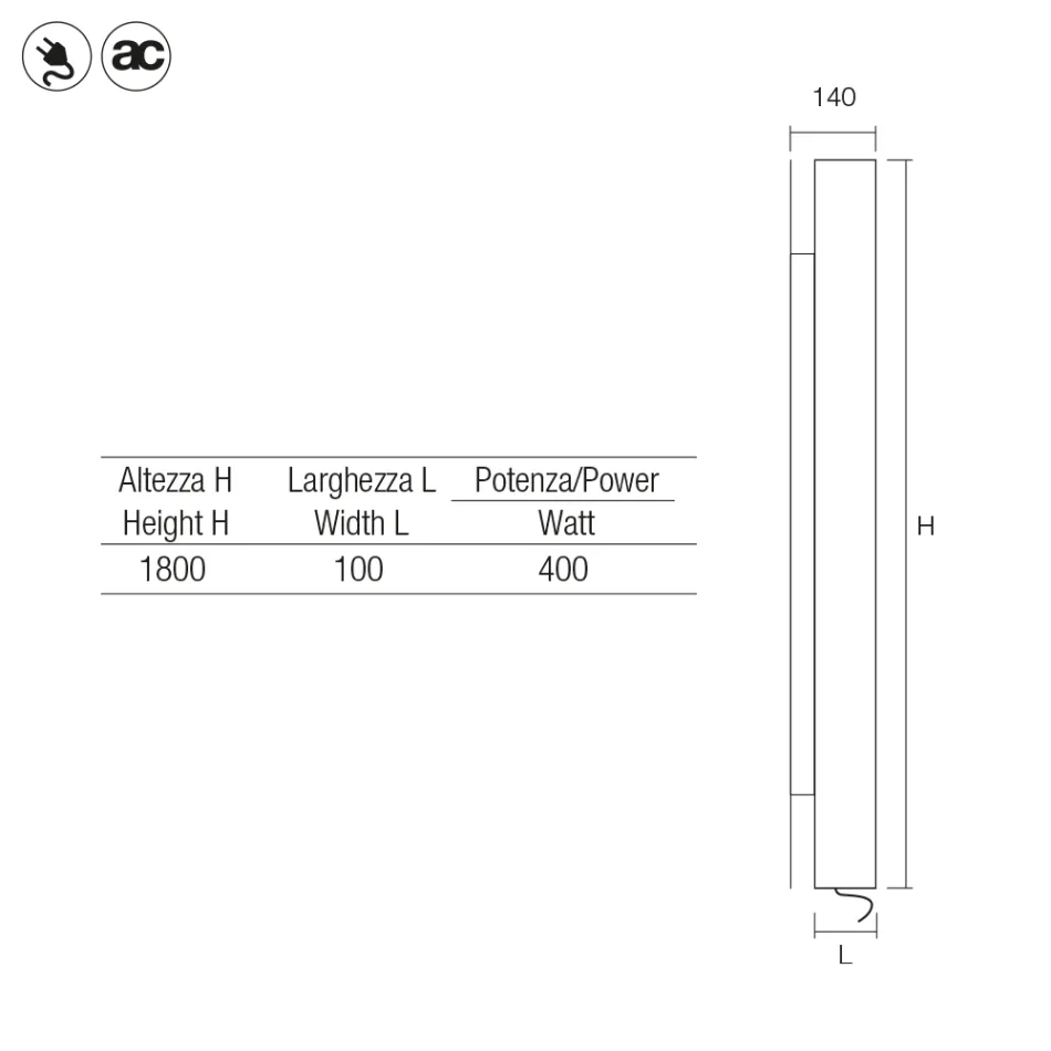 Termoarredo Elettrico in Acciaio al Carbonio Due Finiture Made in Italy - Ember Viadurini