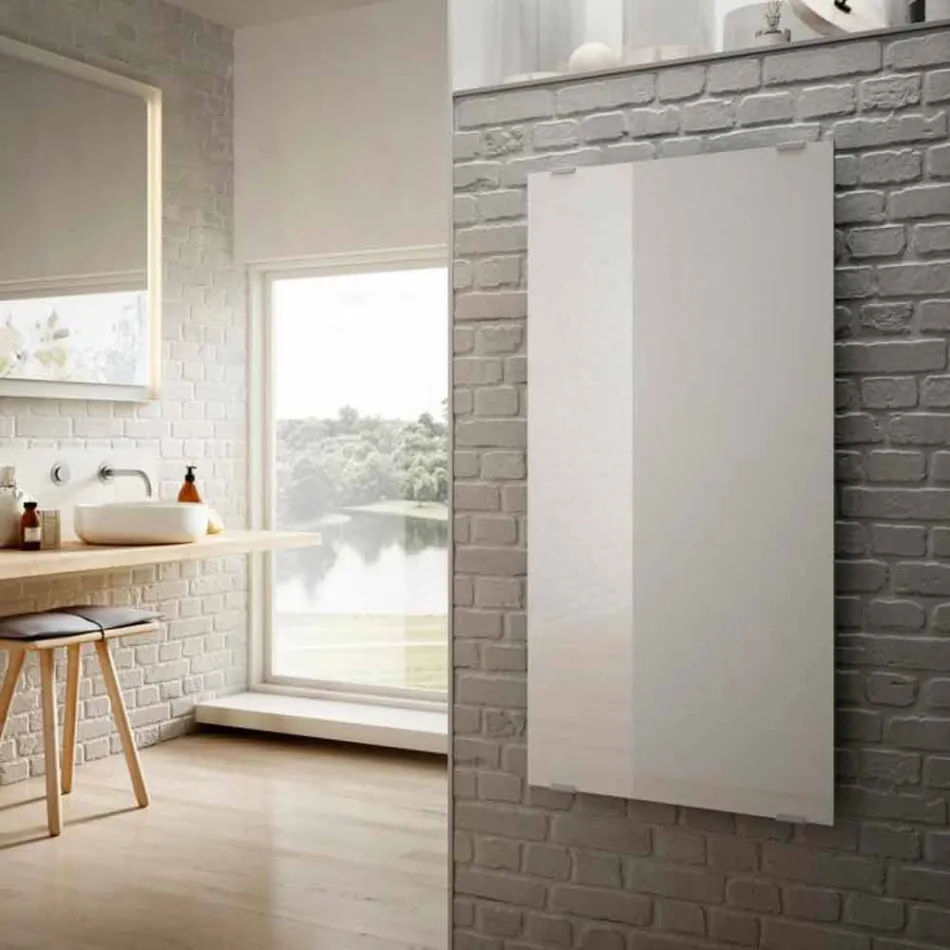 Termoarredo elettrico in vetro bianco di design Star, made in Italy Viadurini