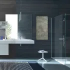 Termoarredo elettrico in vetro temperato, finitura in pietra Jonny Viadurini