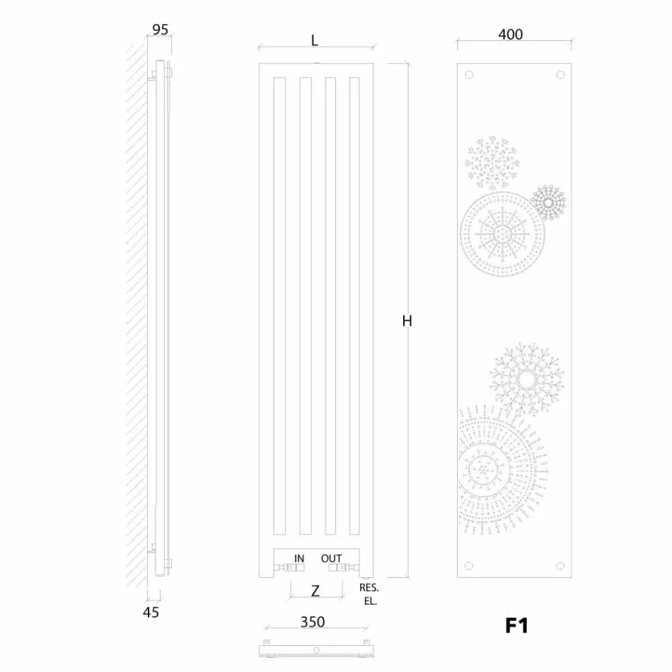 Termoarredo elettrico verticale con cover di design New Dress Scirocco H  Viadurini