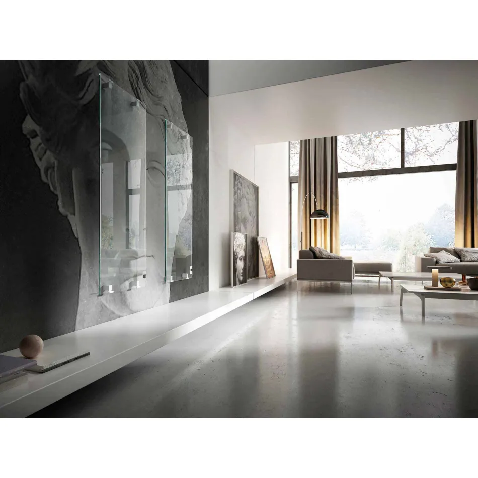 Termoarredo elttrico di design in vetro trasparente Star,made in Italy Viadurini