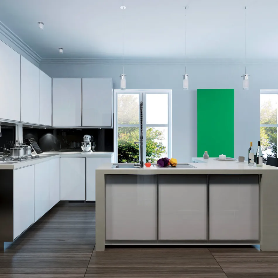 Termoarredo Ibrido di Design in Polvere di Marmo Italiano Liscio - Linee Viadurini