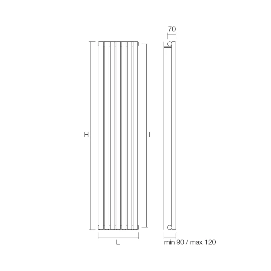 Termoarredo Idraulico con Collettori Orizzontali in Acciaio al Carbonio - Ciliegie Viadurini
