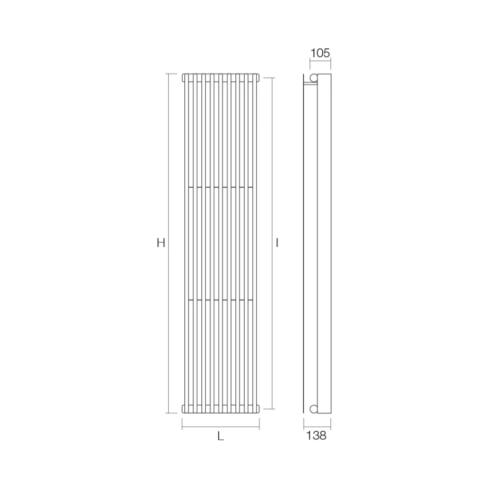 Termoarredo Idraulico con Doppia Serie di Elementi Piatti Made in Italy - Macedonia Viadurini