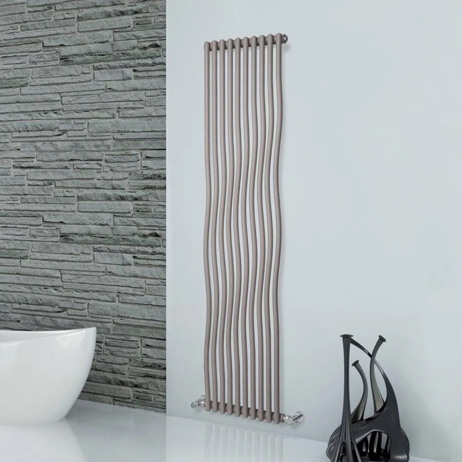 Termoarredo Idraulico con Elementi Verticali Curvati Made in Italy - Ribes Viadurini