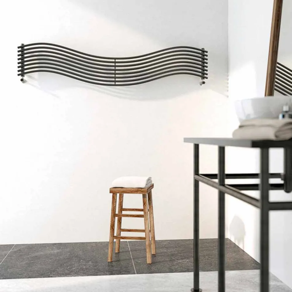 Termoarredo idraulico design moderno in acciaio Wave by Scirocco H Viadurini