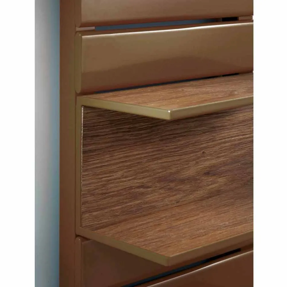 Termoarredo idraulico in acciaio, mensole in rovere,Utility Scirocco H Viadurini