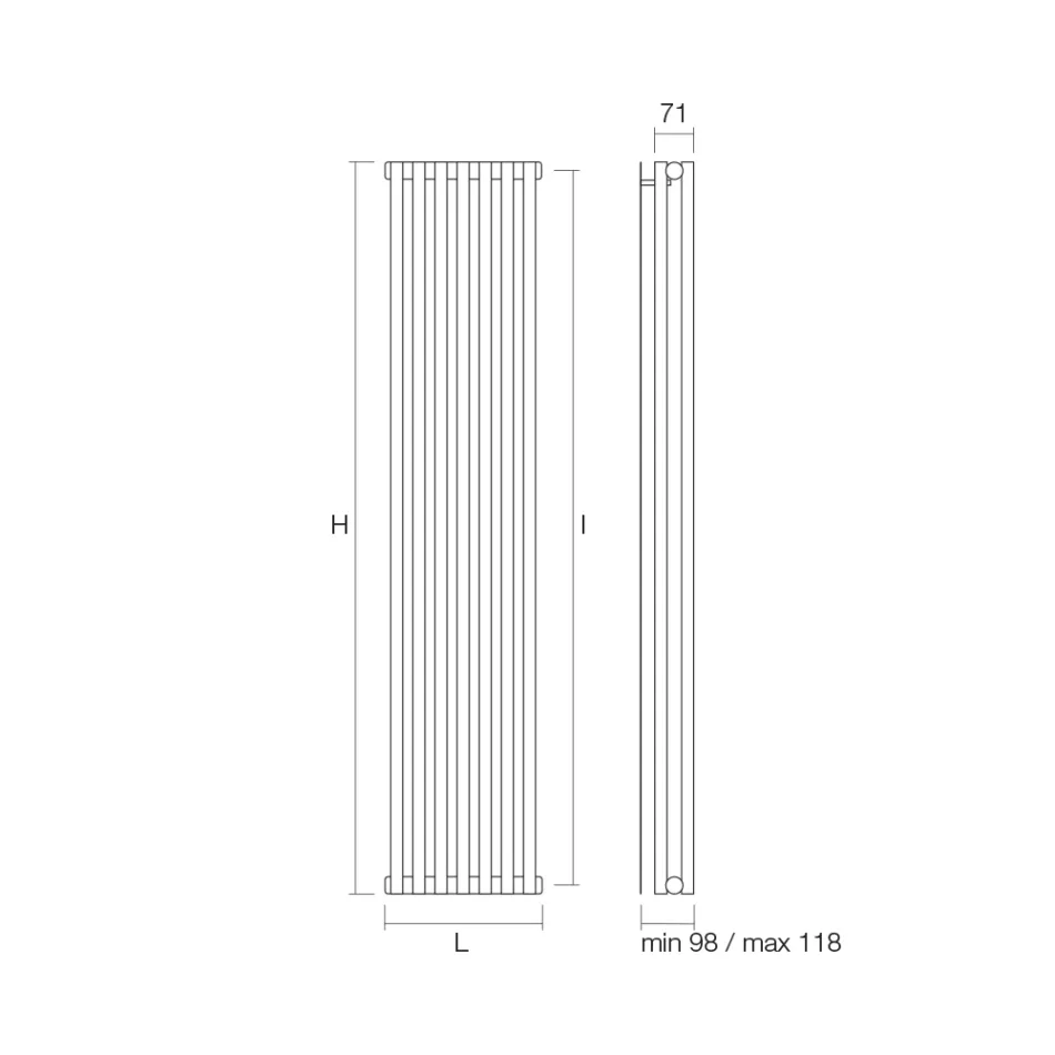 Termoarredo Idraulico Realizzato con Struttura in Acciaio al Carbonio - Gelato Viadurini