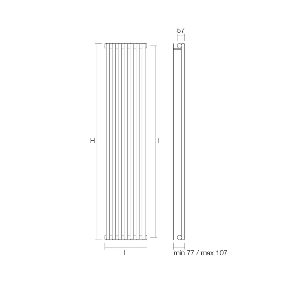 Termoarredo Idraulico Realizzato in Acciaio al Carbonio Made in Italy - Cannoli Viadurini