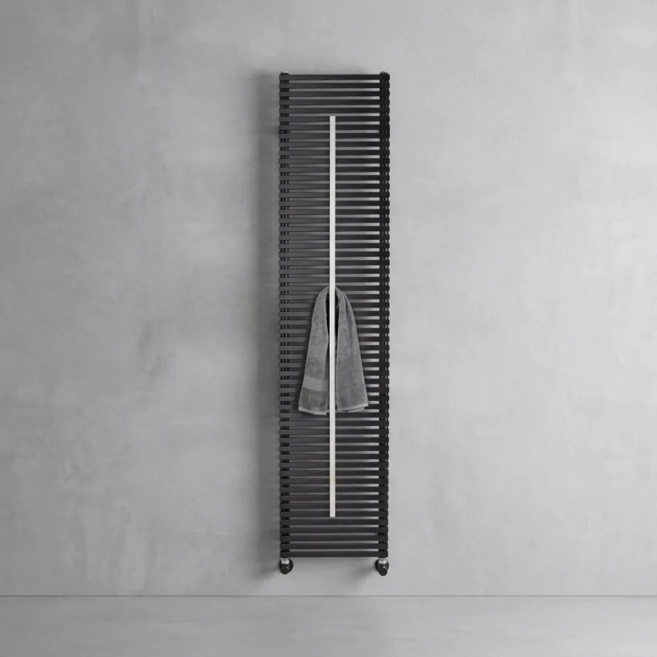 Termoarredo Misto con Asta Portasalviette in Acciaio Made in Italy - Lux Viadurini