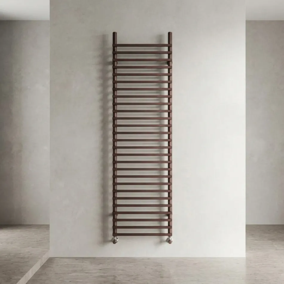 Termoarredo Misto in Acciaio con Finitura Marrone Rame Made in Italy - Ignis Viadurini