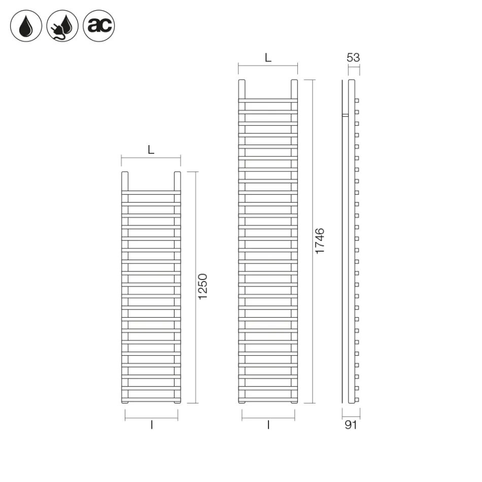 Termoarredo Misto in Acciaio con Finitura Marrone Rame Made in Italy - Ignis Viadurini