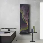 Termoarredo Moderno Idraulico a Parete in Acciaio con Decoro 839 Watt - Kelvin Viadurini