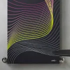 Termoarredo Moderno Idraulico a Parete in Acciaio con Decoro 839 Watt - Kelvin Viadurini