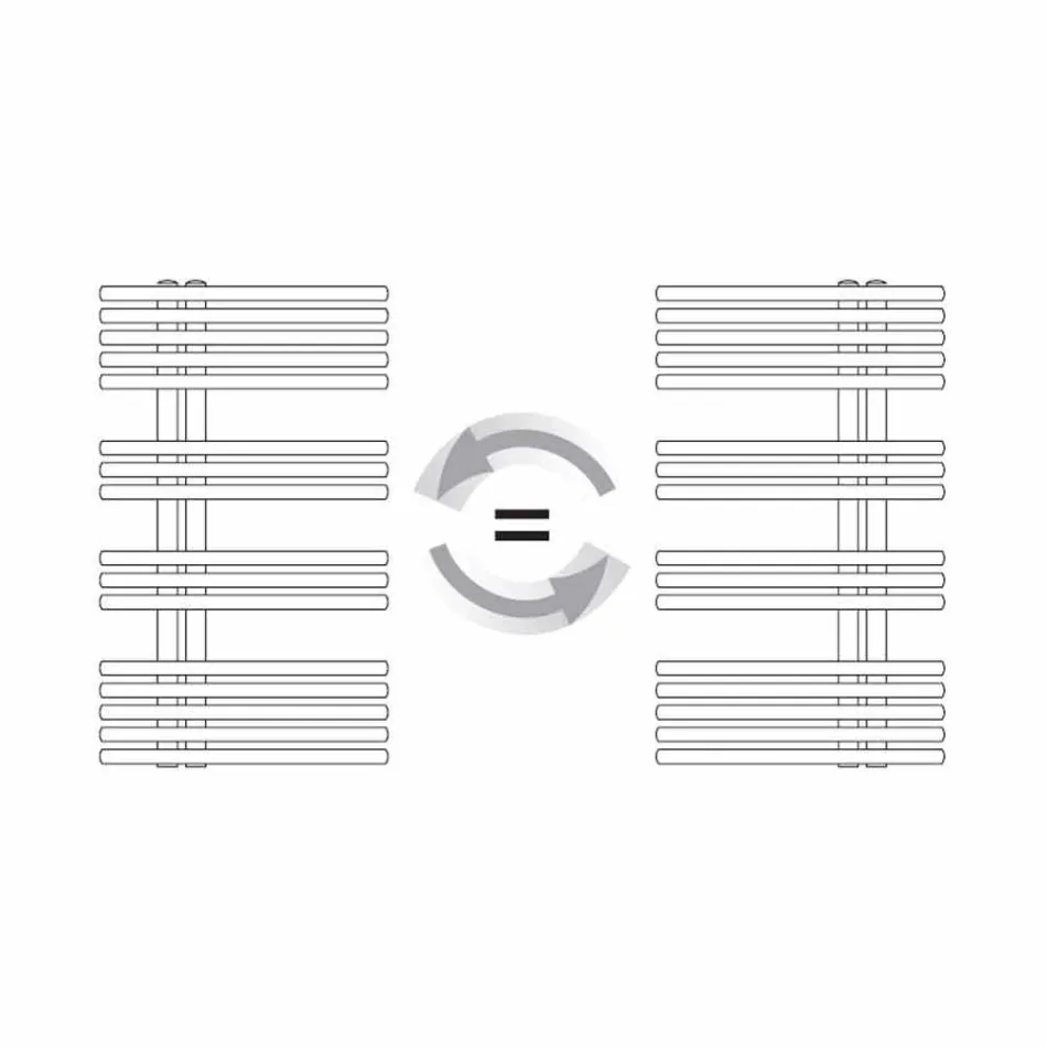 Termoarredo Scaldasalviette Cromato in Acciaio Design Idraulico 483 W - Pavone Viadurini