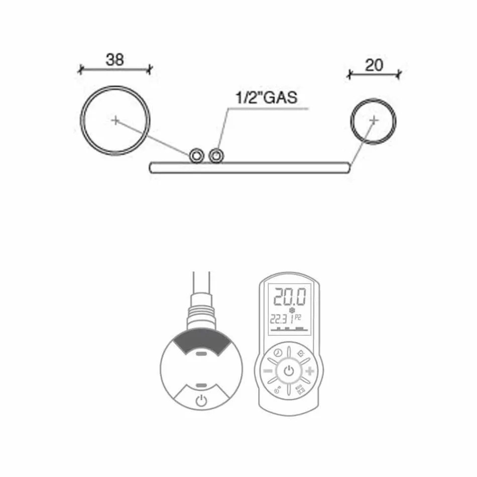 Termoarredo Scaldasalviette Elettrico in Acciaio Cromato Design 700 W - Pavone Viadurini