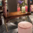 Toeletta moderna con piano apribile in legno di ebano lucido Ada 3 Viadurini