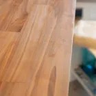 Top appoggio lavabo sospeso da bagno in teak listellare Norcia Viadurini