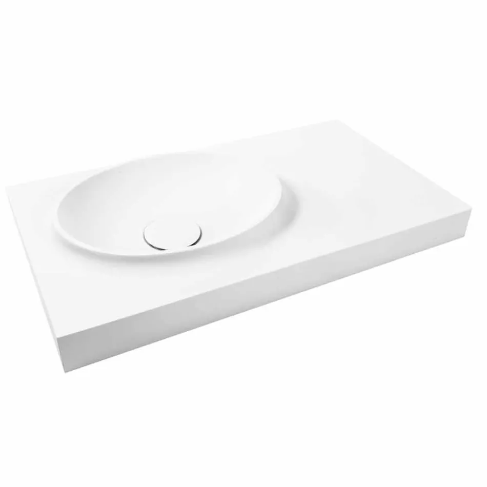 Top in Solid Surface sospeso con lavabo integrato Arona Viadurini