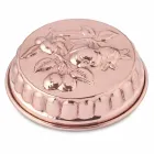 Tortiera in Rame Stagnato a Mano Tondo con Decoro Frutta 28 cm - Gianmattia Viadurini