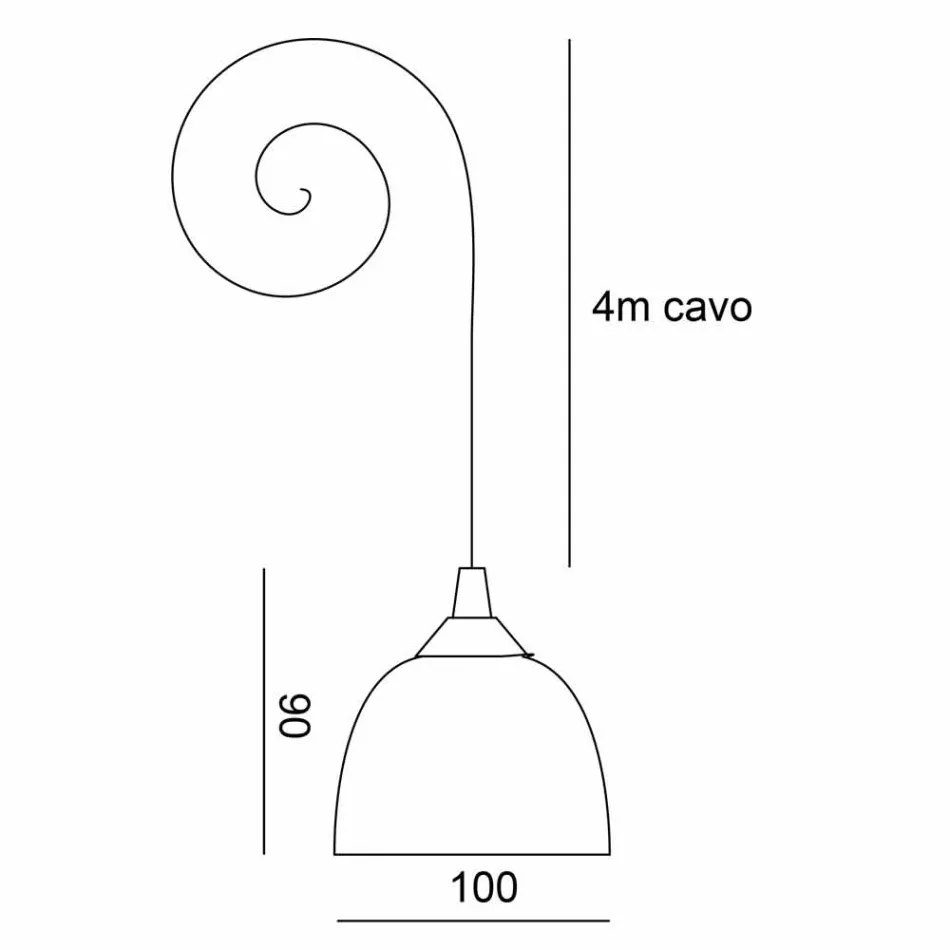 Toscot Apuane lampada a sospensione senza rosone Made in Toscana Viadurini
