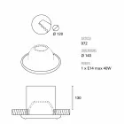 Toscot Battersea faro ad incasso Ø14 cm made in Toscana Viadurini