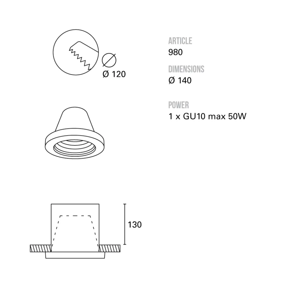 Toscot Carso faro ad incasso Ø14 cm in terracotta made in Toscana Viadurini