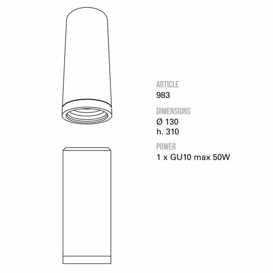 Toscot Carso plafoniera grande Ø13 x H 31cm made in Toscana Viadurini