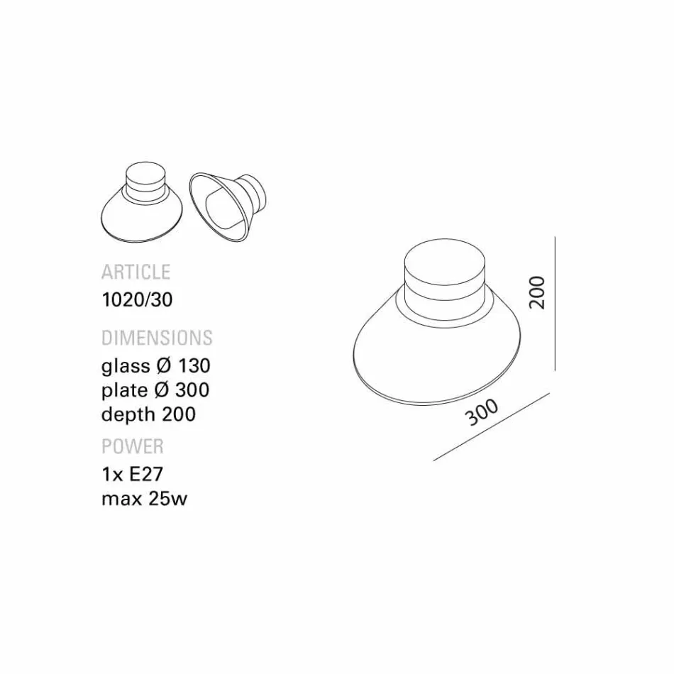 Toscot Chapeau!Lampada a muro/soffitto made in Toscana Viadurini