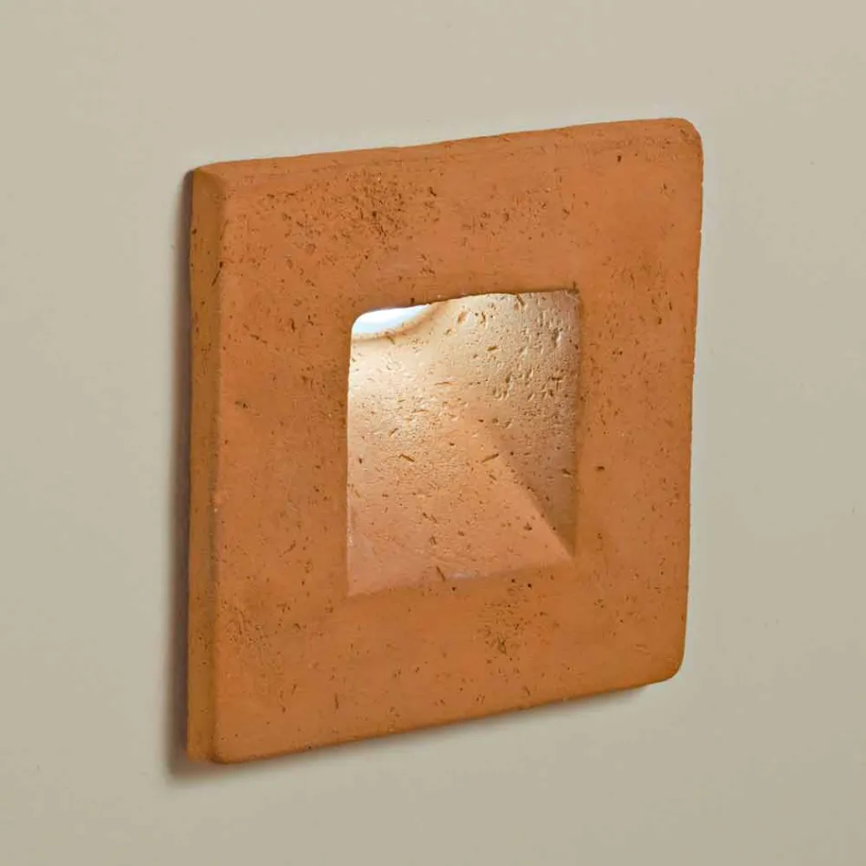 Toscot Square applique a LED quadrata per esterno in terracotta Viadurini