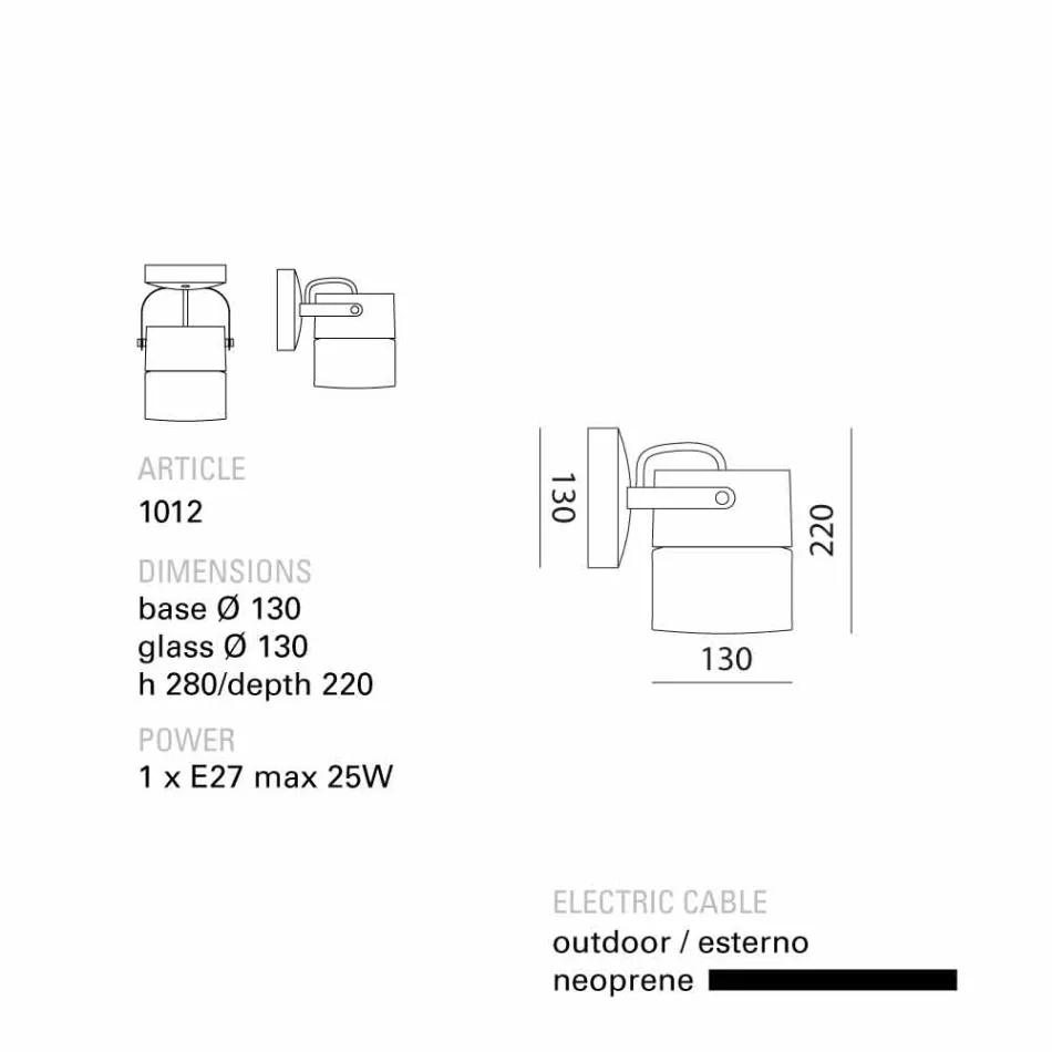 Toscot Swing lampada a soffitto/ parete made in Toscana Viadurini