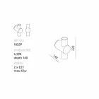 Toscot Traffic lampada da muro con base metallica prodotta in Toscana Viadurini