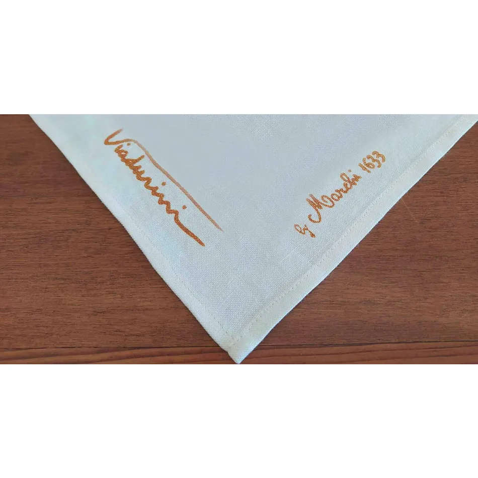 Tovaglia d'Arte Italiana con Disegno Stampato a Mano in Cotone Pezzo Unico Viadurini