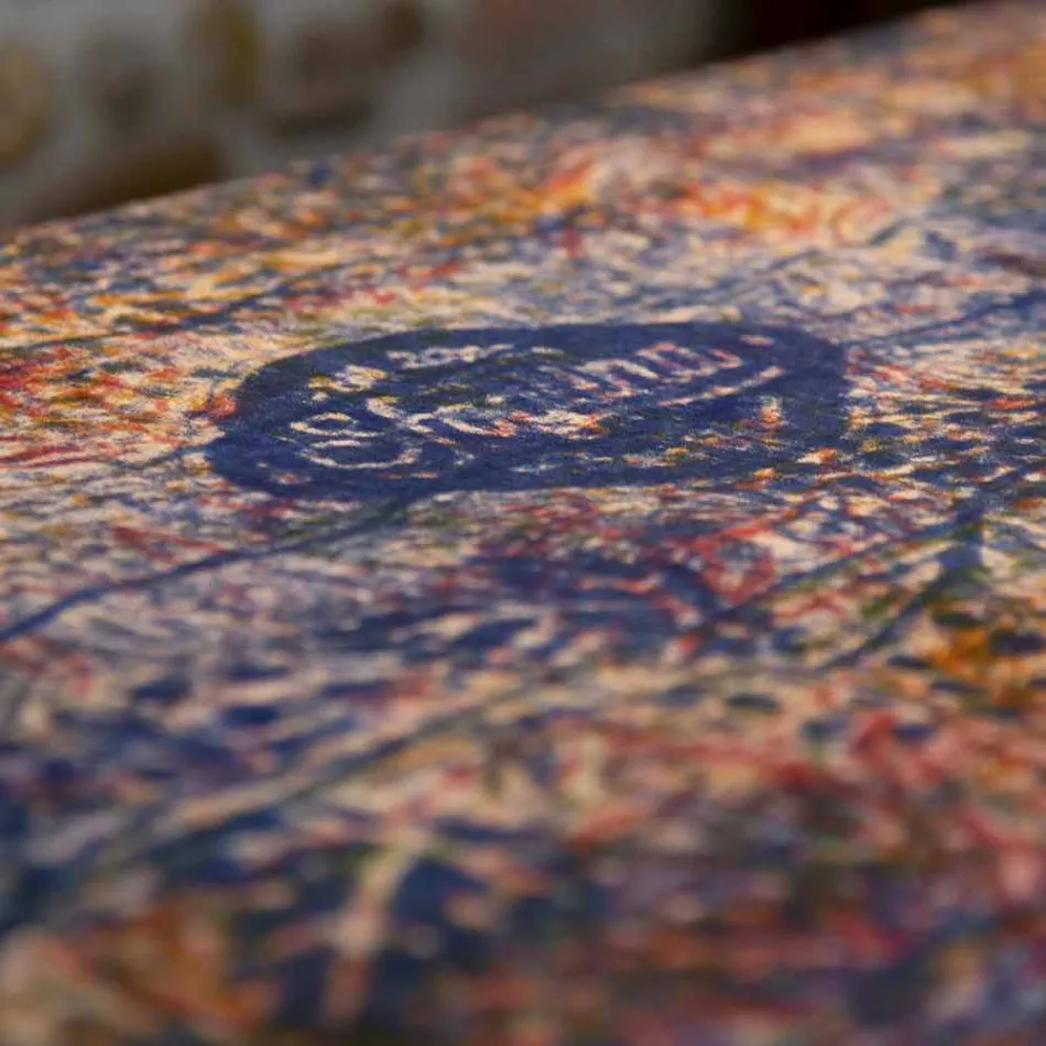 Tovaglia d'Arte Italiana con Stampa a Mano in Cotone Pezzo Unico - Marchi Viadurini