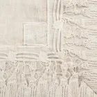 Tovaglia in Lino Beige Rettangolare con Cornice Pizzo Nappine di Lusso - Zippel Viadurini