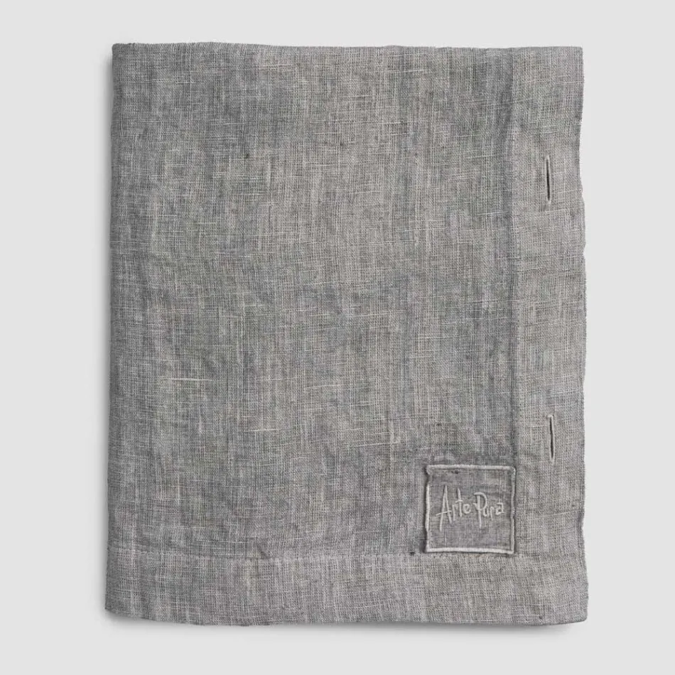 Tovaglia in Lino Rettangolare con Asole e 10 Bottoni, di Lusso - Mediterranea Viadurini