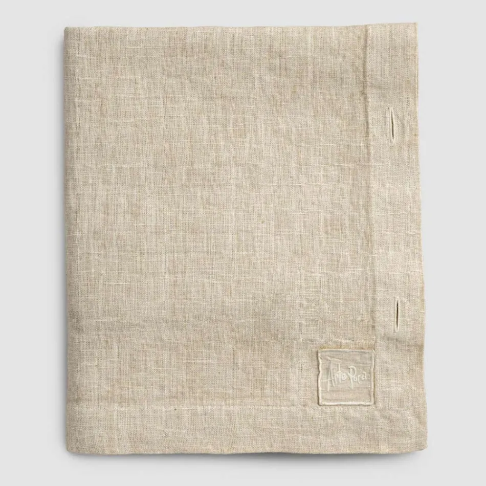 Tovaglia in Lino Rettangolare con Asole e 10 Bottoni, di Lusso - Mediterranea Viadurini