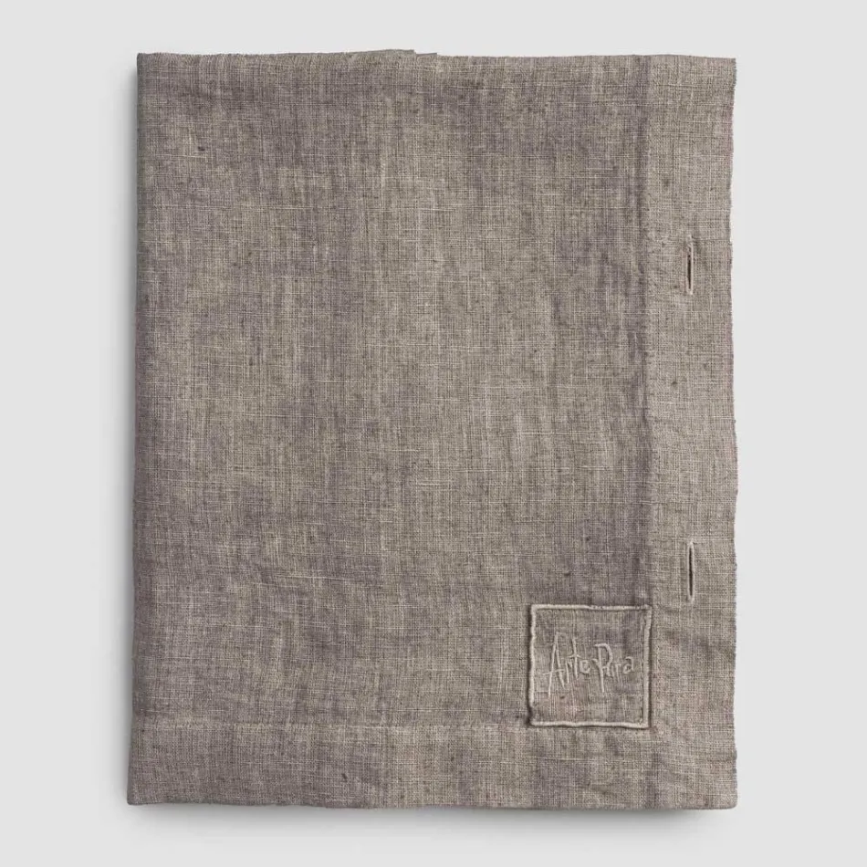 Tovaglia in Lino Rettangolare con Asole e 10 Bottoni, di Lusso - Mediterranea Viadurini